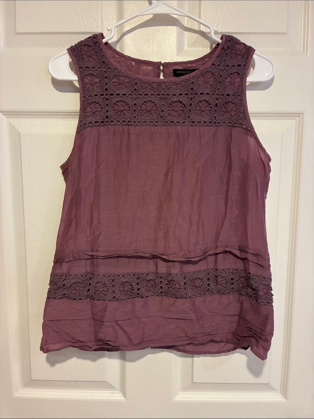 Plum Banana Republic Silk Blend Sleeveless Top